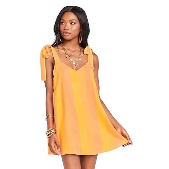 Show Me Your Mumu Throw and Go Tie Mini Sunset Stripe Size XS Mod Retro Beach - Picture 1 of 11